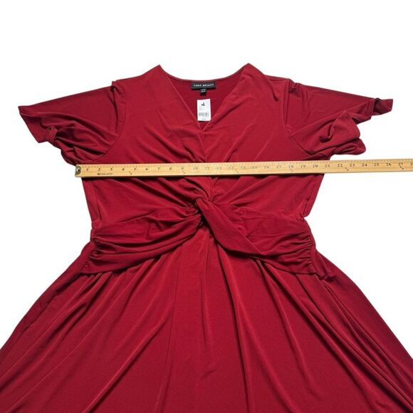 Lane Bryant Flutter Sleeve Dress Plus Sz 18/20 Red Stretchy Slinky NWT - Picture 7 of 13